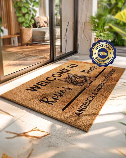 Personalized Petproud Doormat - Custom Made Rug With Name & Breed - image 1