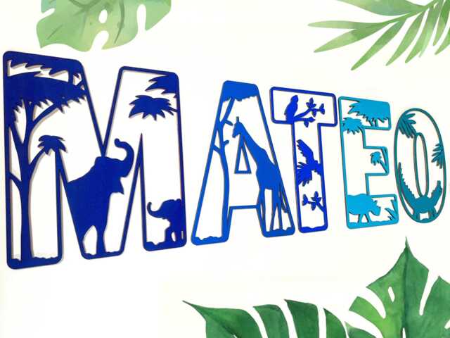 Safari Name Sign - Letters Personalised Custom Decor Jungle Theme Wall Art - image 1