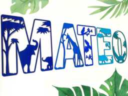 Safari Name Sign - Letters Personalised Custom Decor Jungle Theme Wall Art - thumbnail 1