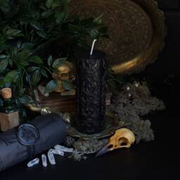 Black Baroque Candle, Ornate Gothic Victorian Gothic, Witchy Pillar Vegan Witches Candle // Oathbound - thumbnail 3