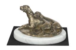 Weimaraner, Dog White Marble Base Statue, Limited Edition, Artdog. Made Of Cold Cast Bronze. Perfect Gift. Limited Edition