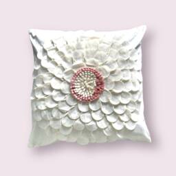 Handmade 3D Flower Velour Decorative Pillow Cover-17x17 - thumbnail 3