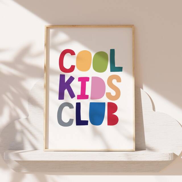 Cool Kids Club, Brother Sister Prints, Playroom Wall Art, Sibling Colourful, Girls Bedroom, Boys Bedroom - image 1