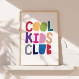 Cool Kids Club, Brother Sister Prints, Playroom Wall Art, Sibling Colourful, Girls Bedroom, Boys Bedroom - thumbnail 1