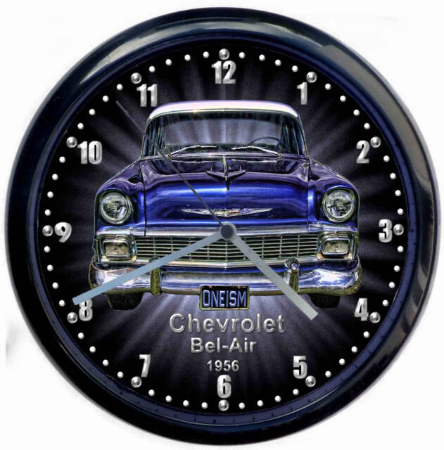 Chevrolet Bel-Air Classic Car Large 10Inch Black Wall Clock