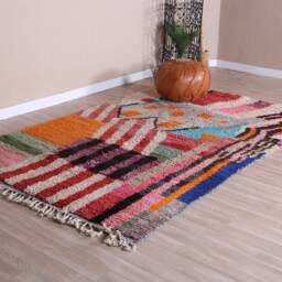 Authentic Boujaad Rug, Red Moroccan Rug 6x9 Ft - thumbnail 3