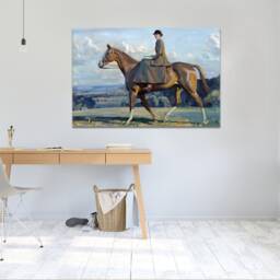 Alfred Munnings, Lady On A Horse, Wall Art, Hangins, Mounted Canvas Print Ready To Hang - thumbnail 3