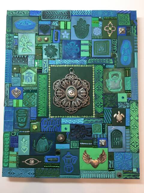 Green Mosaic Artwork