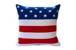 Vintage Needlepoint American Flag Pillow - thumbnail 1