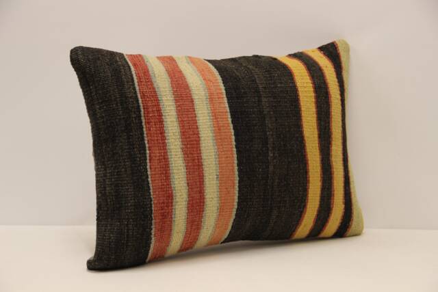 Vintage Turkish Kilim Pillow Cover 14x20 Boho Cushion - image 1