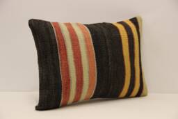 Vintage Turkish Kilim Pillow Cover 14x20 Boho Cushion - thumbnail 1