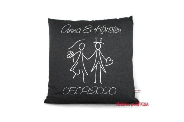 Wedding Pillow, Personalized, 40 X cm, Cover & Case - image 1