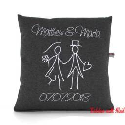Wedding Pillow, Personalized, 40 X cm, Cover & Case - thumbnail 2