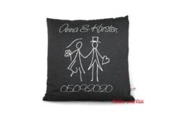 Wedding Pillow, Personalized, 40 X cm, Cover & Case - thumbnail 1