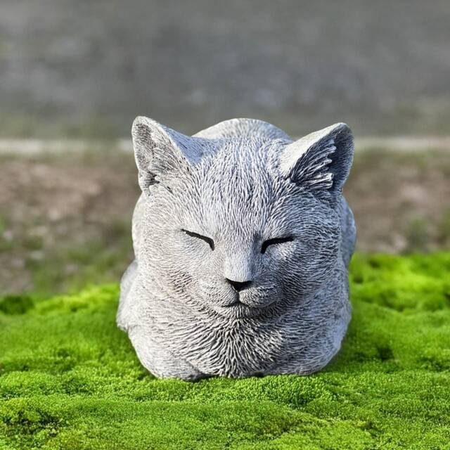 Outdoor Cat Statue Concrete Kitten Sculpture Stone Kitty Figurine Cement Pet Ornament Memorial Decoration Cat Lover Gift Garden Decor - image 1
