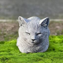 Outdoor Cat Statue Concrete Kitten Sculpture Stone Kitty Figurine Cement Pet Ornament Memorial Decoration Cat Lover Gift Garden Decor - thumbnail 1