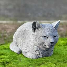 Outdoor Cat Statue Concrete Kitten Sculpture Stone Kitty Figurine Cement Pet Ornament Memorial Decoration Cat Lover Gift Garden Decor - thumbnail 2