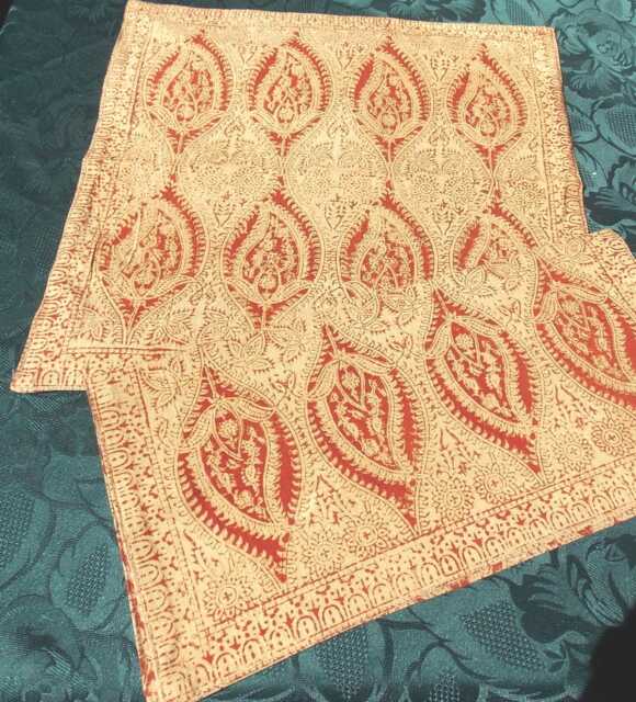 Ethnic Kalamkari Red & Gold Cushion Covers - image 1