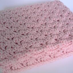 Crochet Alpaca Baby Blanket Pink Wild Rose Crib Blanket - thumbnail 3
