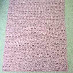 Crochet Alpaca Baby Blanket Pink Wild Rose Crib Blanket - thumbnail 2