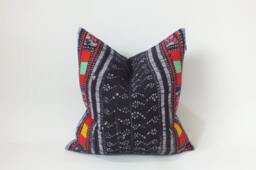 Batik Pillow Vintage Fabric Hmong Cushion Hand-Woven Textiles Hemp Decorative Scatter Sofa-Cushions Throw Pillows - thumbnail 1