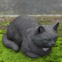 Black Cat Statue Concrete Pet Sculpture Stone Kitty Home Decor Cement Kitten Figurine Handcrafted Memorial Ornament Kitty Lover Gift - thumbnail 3