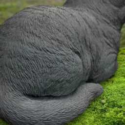 Black Cat Statue Concrete Pet Sculpture Stone Kitty Home Decor Cement Kitten Figurine Handcrafted Memorial Ornament Kitty Lover Gift - thumbnail 4