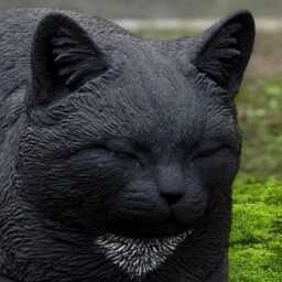 Black Cat Statue Concrete Pet Sculpture Stone Kitty Home Decor Cement Kitten Figurine Handcrafted Memorial Ornament Kitty Lover Gift - thumbnail 2
