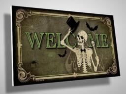 Gothic Welcome Sign, Wall Decor, Gothic Decor, Skulls Decor, Home Decor, Door Sign, Front Door Sign, Skulls Signs, Housewarming Gifts, Gift Ideas - thumbnail 1