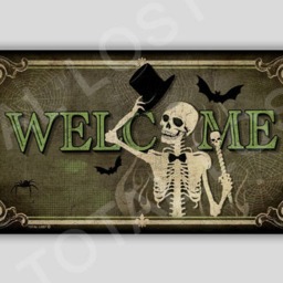 Gothic Welcome Sign, Wall Decor, Gothic Decor, Skulls Decor, Home Decor, Door Sign, Front Door Sign, Skulls Signs, Housewarming Gifts, Gift Ideas - thumbnail 3
