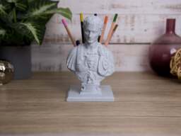 Julius Caesar Pen Holder 3D Printed Roman Emperor Desk Organizer, Stand - thumbnail 1