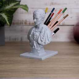 Julius Caesar Pen Holder 3D Printed Roman Emperor Desk Organizer, Stand - thumbnail 3