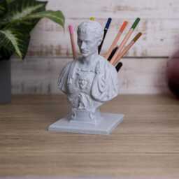 Julius Caesar Pen Holder 3D Printed Roman Emperor Desk Organizer, Stand - thumbnail 2