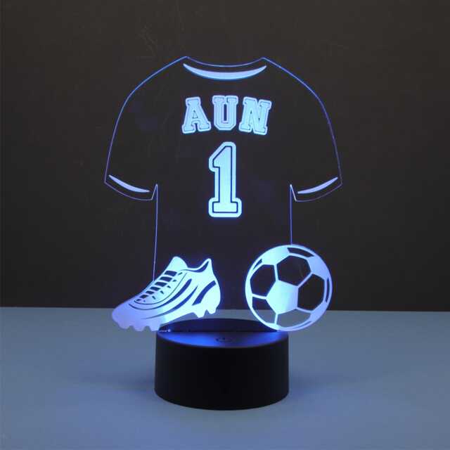 Football Night Light Remote Control Led Illumination Bedroom Accessory Shirt Personalised Soccer Lamp Mad Gift Idea Custom Player - image 1