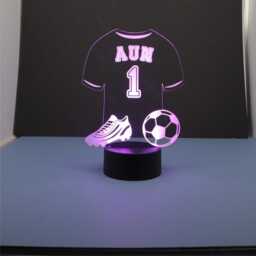 Football Night Light Remote Control Led Illumination Bedroom Accessory Shirt Personalised Soccer Lamp Mad Gift Idea Custom Player - thumbnail 2