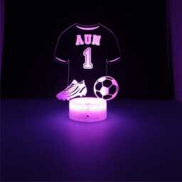 Football Night Light Remote Control Led Illumination Bedroom Accessory Shirt Personalised Soccer Lamp Mad Gift Idea Custom Player - thumbnail 3