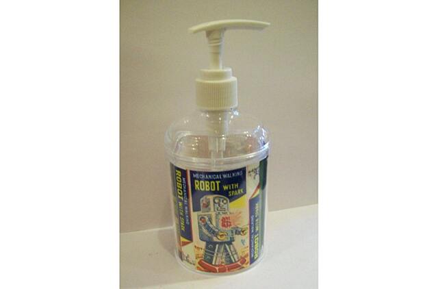 Retro Robot Soap Dispenser Vintage 1950S Outer Space Tin Toy Bathroom Kitsch - image 1
