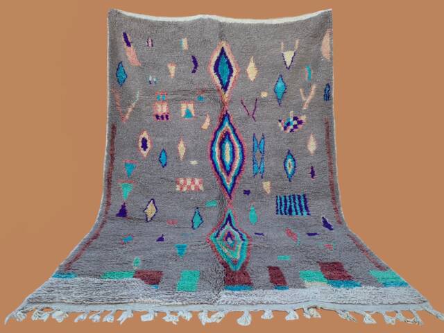 Gray Beni Ouarain Moroccan Wool Handmade Rug - image 1