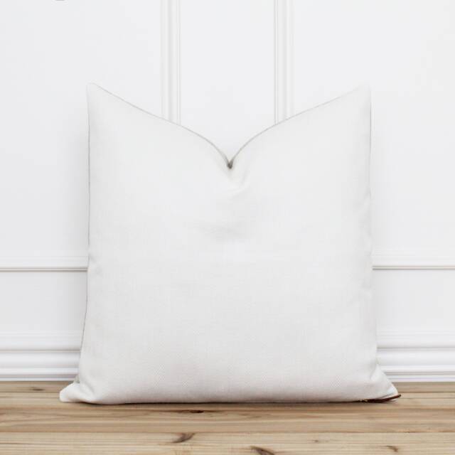 White Herringbone Linen Pillow Cover Decorative Lumbar Custom Throw Covers Designer Cushion - Ava - image 1