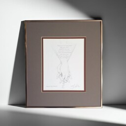 Moment By Quill Pen Dot Drawing Art Print Holding Hands, Framed, Signed & Numbered - thumbnail 4