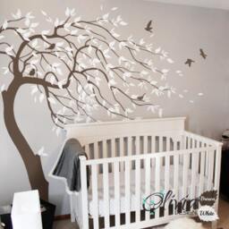 Large Nursery Blowing Tree Wall Mural Decal Sticker -Nt032 - thumbnail 1