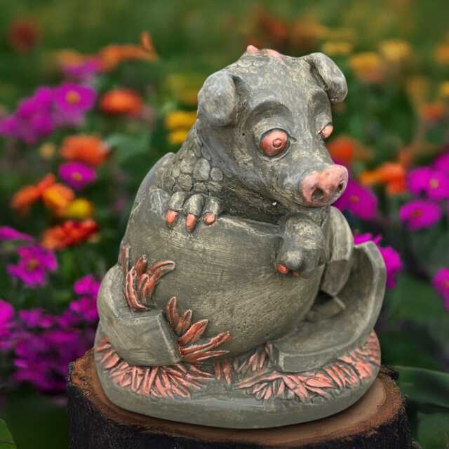 Concrete Dragon Sculpture Stone Baby Statue Wildlife Decoration Handmade Ornament Front Door Figurine Dragon Lover Gift - image 1