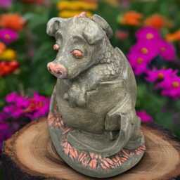 Concrete Dragon Sculpture Stone Baby Statue Wildlife Decoration Handmade Ornament Front Door Figurine Dragon Lover Gift - thumbnail 3
