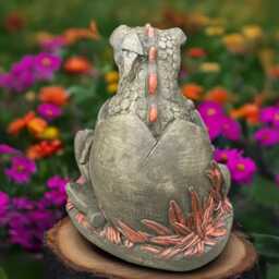 Concrete Dragon Sculpture Stone Baby Statue Wildlife Decoration Handmade Ornament Front Door Figurine Dragon Lover Gift - thumbnail 4