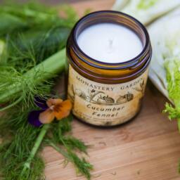 Natural Eco Soy Candle Cucumber Fennel, Hostess Gifts, Scented Hand Poured Vegan Candle, 4 Oz, Gift For Vegetarian, California Candles - thumbnail 3
