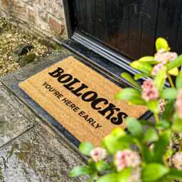 Bollocks You're Here Early Doormat, Funny British Quote Rug, Doormat Funny, Coir Non-Slip Door Mat, Housewarming Gift, New Home Gift - thumbnail 2
