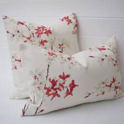 Laura Ashley Floral Cushion Forsythia Rosehip Rectangle Handmade Pillow - thumbnail 3