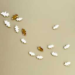 Large Ceramic Oak Leaf Original Wall Art White & Gold Porcelain Sculptures - 15 - thumbnail 3