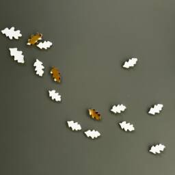 Large Ceramic Oak Leaf Original Wall Art White & Gold Porcelain Sculptures - 15 - thumbnail 4