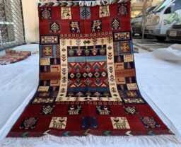 Handmade Afghan Wool Rug 5.5x3.3 Ft, Traditional Floral Design